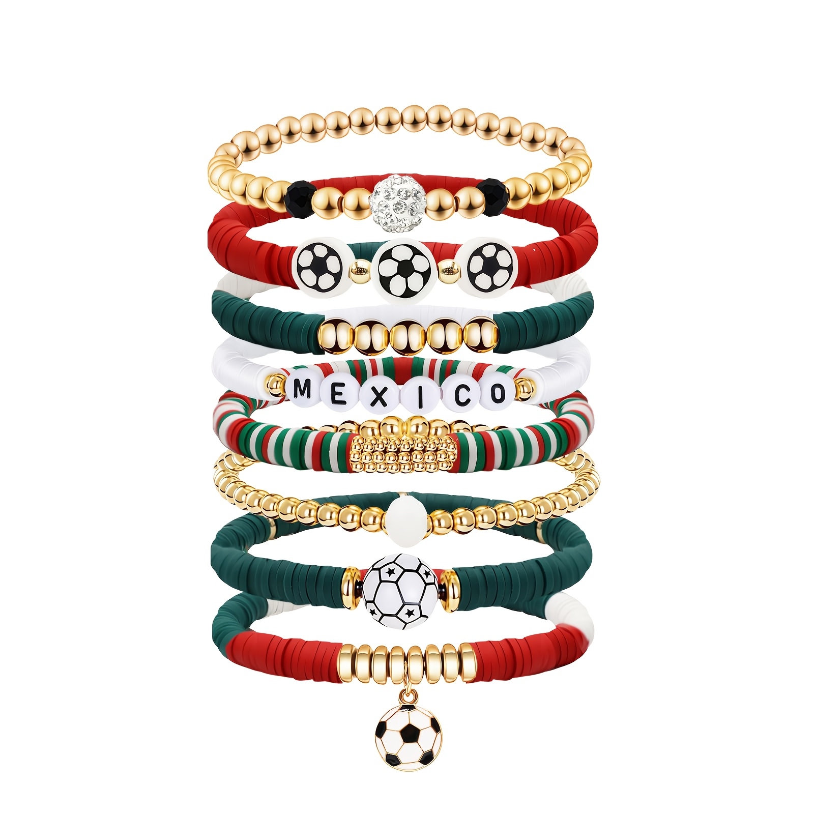 soccer bracelets set, stylish stackable game day bracelets, soccer cheerleading bracelets, football team colored additions – perfect as birthday or festive gifts for family, friends and football fans soccer bracelets set, stylish stackable game day bracelets, soccer cheerleading bracelets, football team colored additions – perfect as birthday or festive gifts for family, friends and football fans