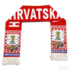1pc fifa croatia national team football scarf suitable for 2026 world cup official fan gear with croatian, solid color cheering decoration for home matches, soccer scarves for & gift for game day