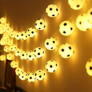 20 led soccer ball string lights flashing mode, ideal for holiday home and party decorations, halloween and christmas decorative lights, no plug, batteries not included