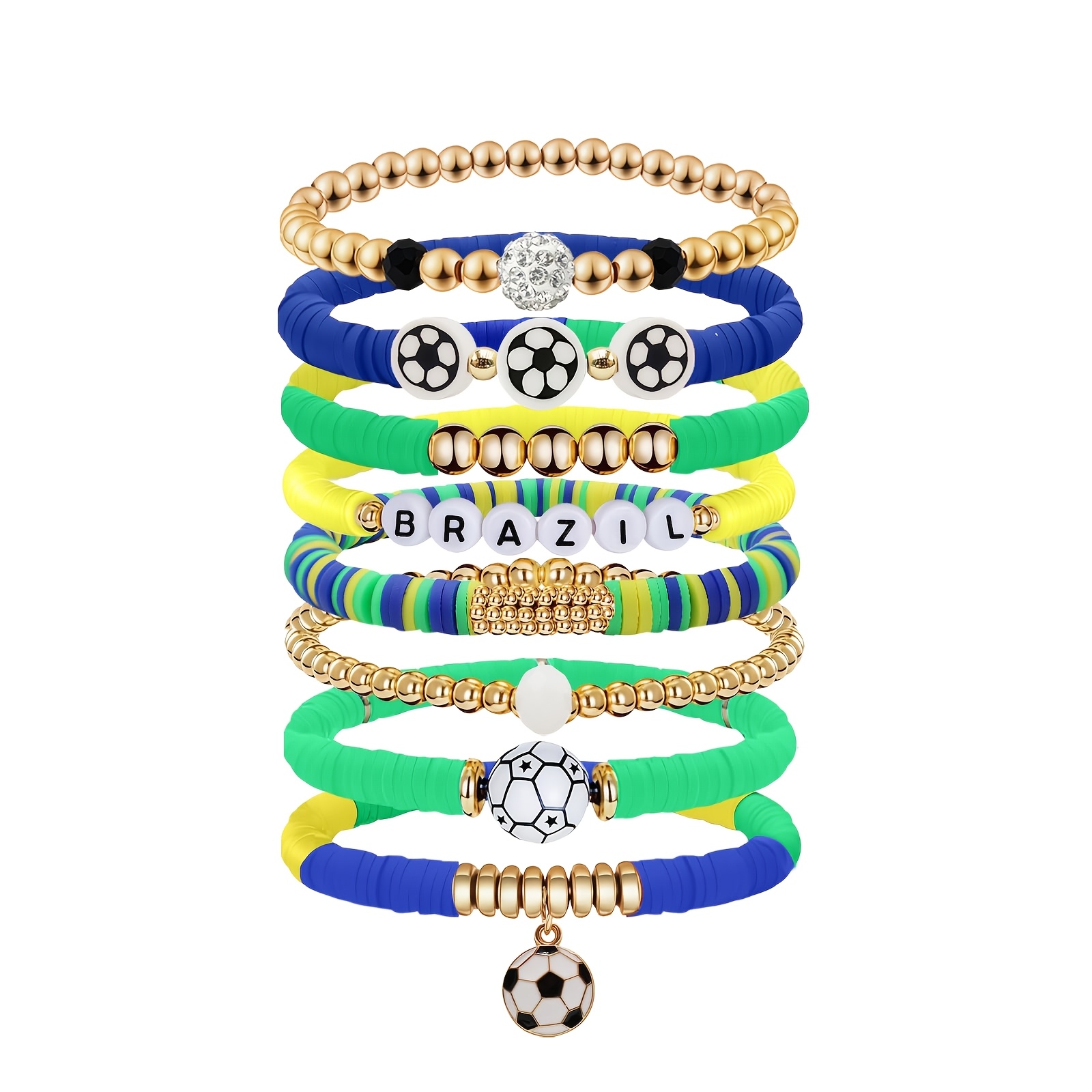 soccer bracelets set, stylish stackable game day bracelets, soccer cheerleading bracelets, football team colored additions – perfect as birthday or festive gifts for family, friends and football fans soccer bracelets set, stylish stackable game day bracelets, soccer cheerleading bracelets, football team colored additions – perfect as birthday or festive gifts for family, friends and football fans