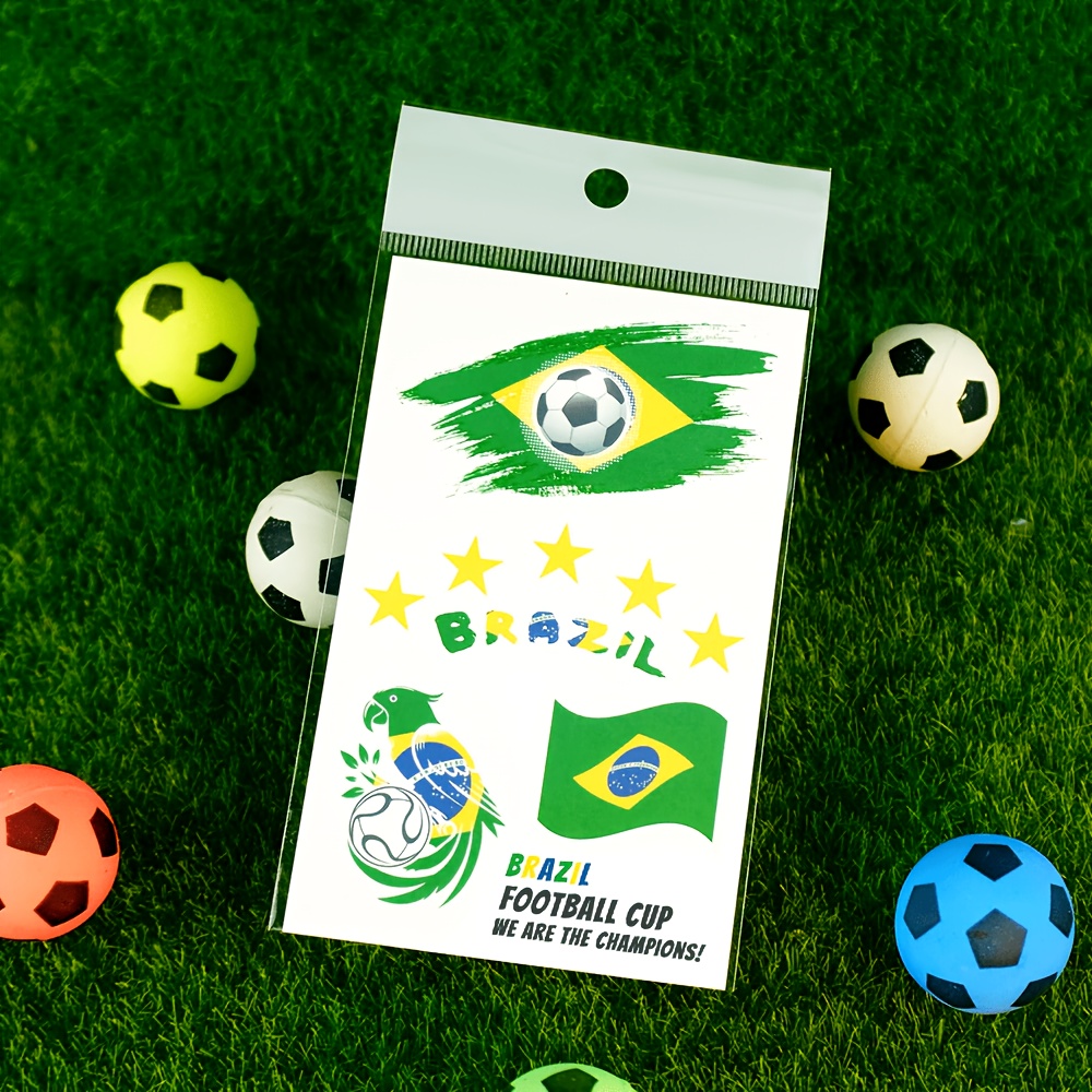 10pcs brazil flag football temporary tattoo stickers, waterproof fan face stickers, body decorative stickers for sports events, competitions, cheering, festivals and parties, suitable for face and arms 10pcs brazil flag football temporary tattoo stickers, waterproof fan face stickers, body decorative stickers for sports events, competitions, cheering, festivals and parties, suitable for face and arms