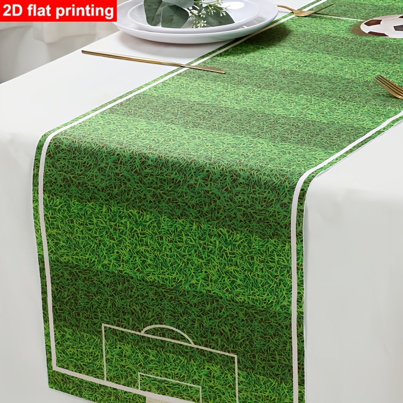 1pc, soccer themed table runner, 457.2 x 35.0 cm, green soccer polyester tablecloth, soccer party decorations, kids' gift party supplies, tabletop decor, happy birthday party supplies 1pc, soccer themed table runner, 457.2 x 35.0 cm, green soccer polyester tablecloth, soccer party decorations, kids' gift party supplies, tabletop decor, happy birthday party supplies