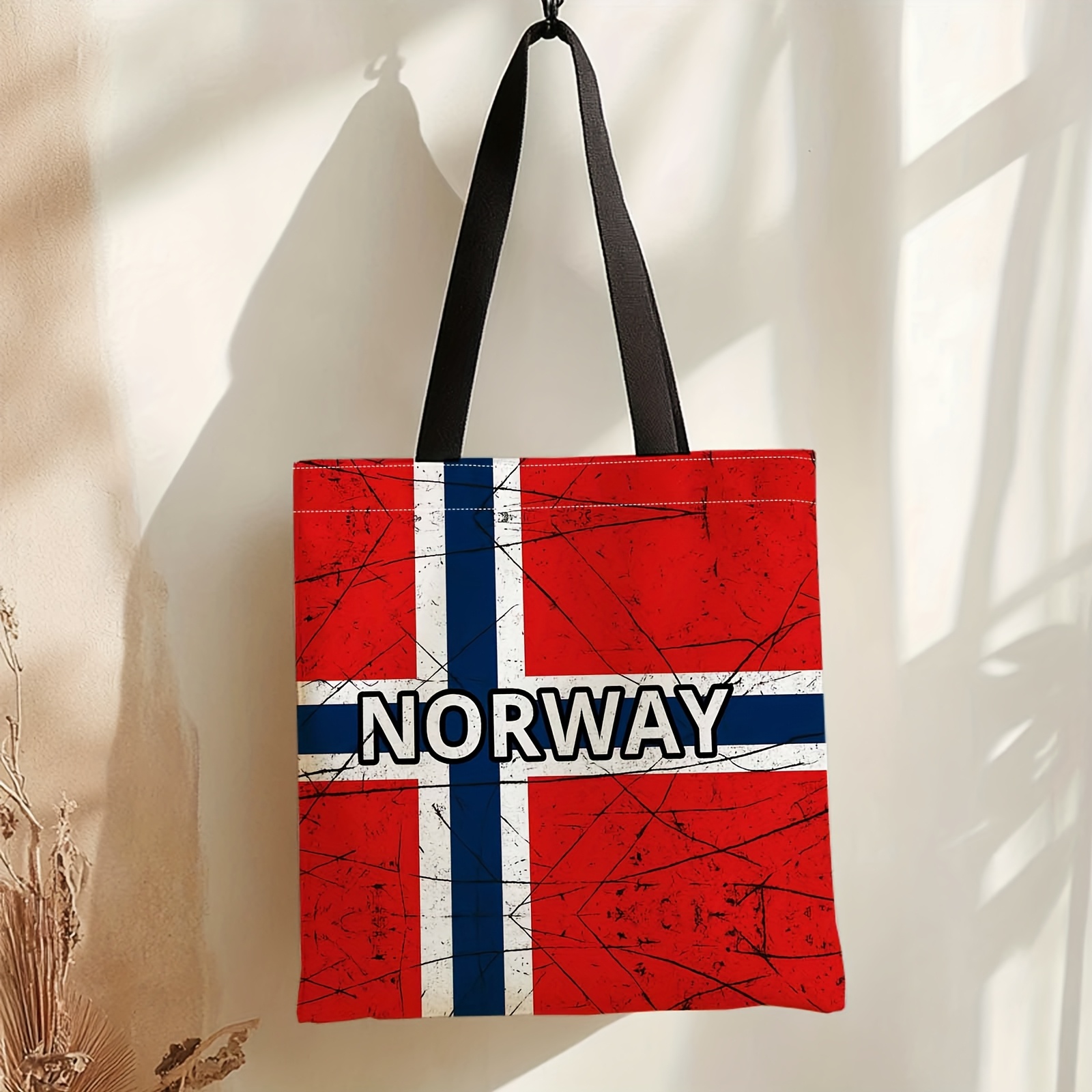 1pc shopper bag, shopping portable shoulder back hand held bag, norwegian flag, scratched texture, norway, suitable for travel, cosmetics, holiday storage bags, home furnishings, gifts, picnics, family gatherings 1pc shopper bag, shopping portable shoulder back hand held bag, norwegian flag, scratched texture, norway, suitable for travel, cosmetics, holiday storage bags, home furnishings, gifts, picnics, family gatherings