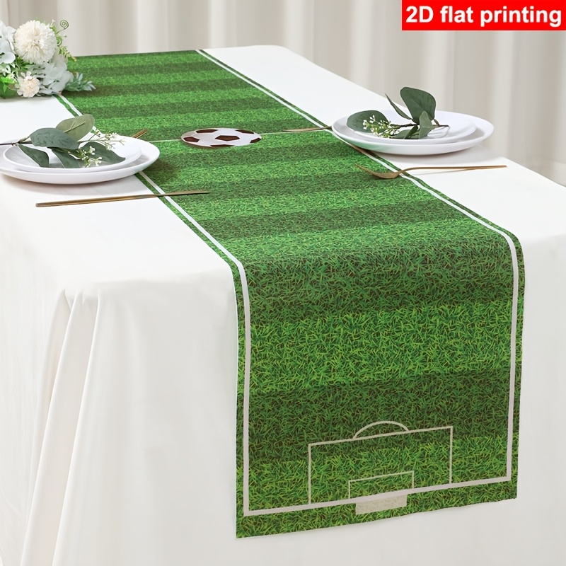 1pc, soccer themed table runner, 457.2 x 35.0 cm, green soccer polyester tablecloth, soccer party decorations, kids' gift party supplies, tabletop decor, happy birthday party supplies 1pc, soccer themed table runner, 457.2 x 35.0 cm, green soccer polyester tablecloth, soccer party decorations, kids' gift party supplies, tabletop decor, happy birthday party supplies