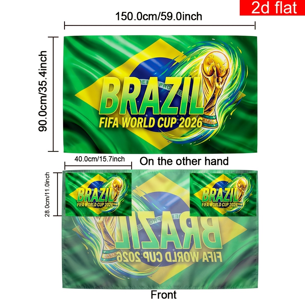 2d flat, 2d flat 2d flat, 2d flat a 2d flat banner, 1pc, for the 2026 fifa world cup in cape style (with sleeves), showcasing the world cup trophy design along with the brazilian flag. made of polyester with bright colors 2d flat, 2d flat 2d flat, 2d flat a 2d flat banner, 1pc, for the 2026 fifa world cup in cape style (with sleeves), showcasing the world cup trophy design along with the brazilian flag. made of polyester with bright colors