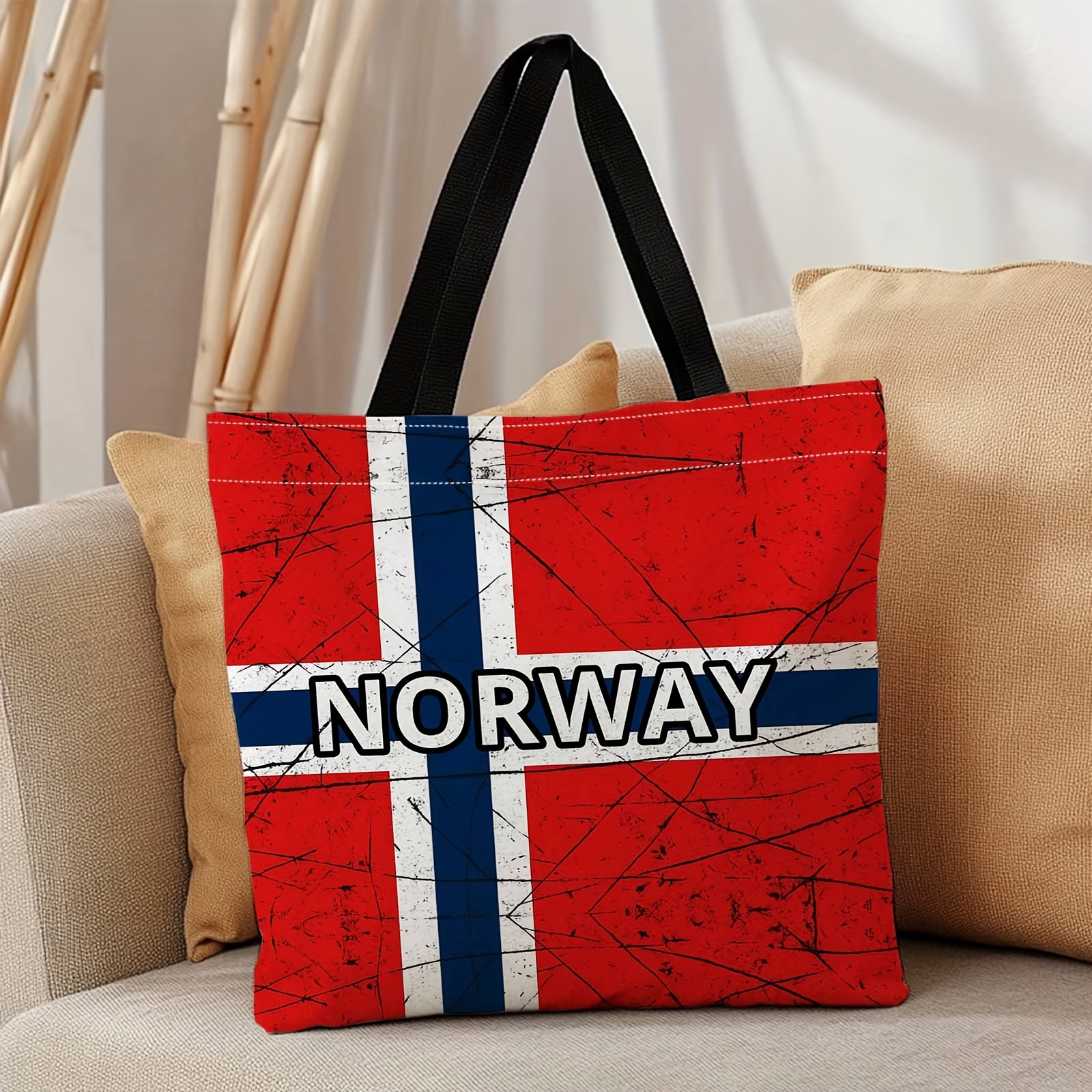 1pc shopper bag, shopping portable shoulder back hand held bag, norwegian flag, scratched texture, norway, suitable for travel, cosmetics, holiday storage bags, home furnishings, gifts, picnics, family gatherings 1pc shopper bag, shopping portable shoulder back hand held bag, norwegian flag, scratched texture, norway, suitable for travel, cosmetics, holiday storage bags, home furnishings, gifts, picnics, family gatherings