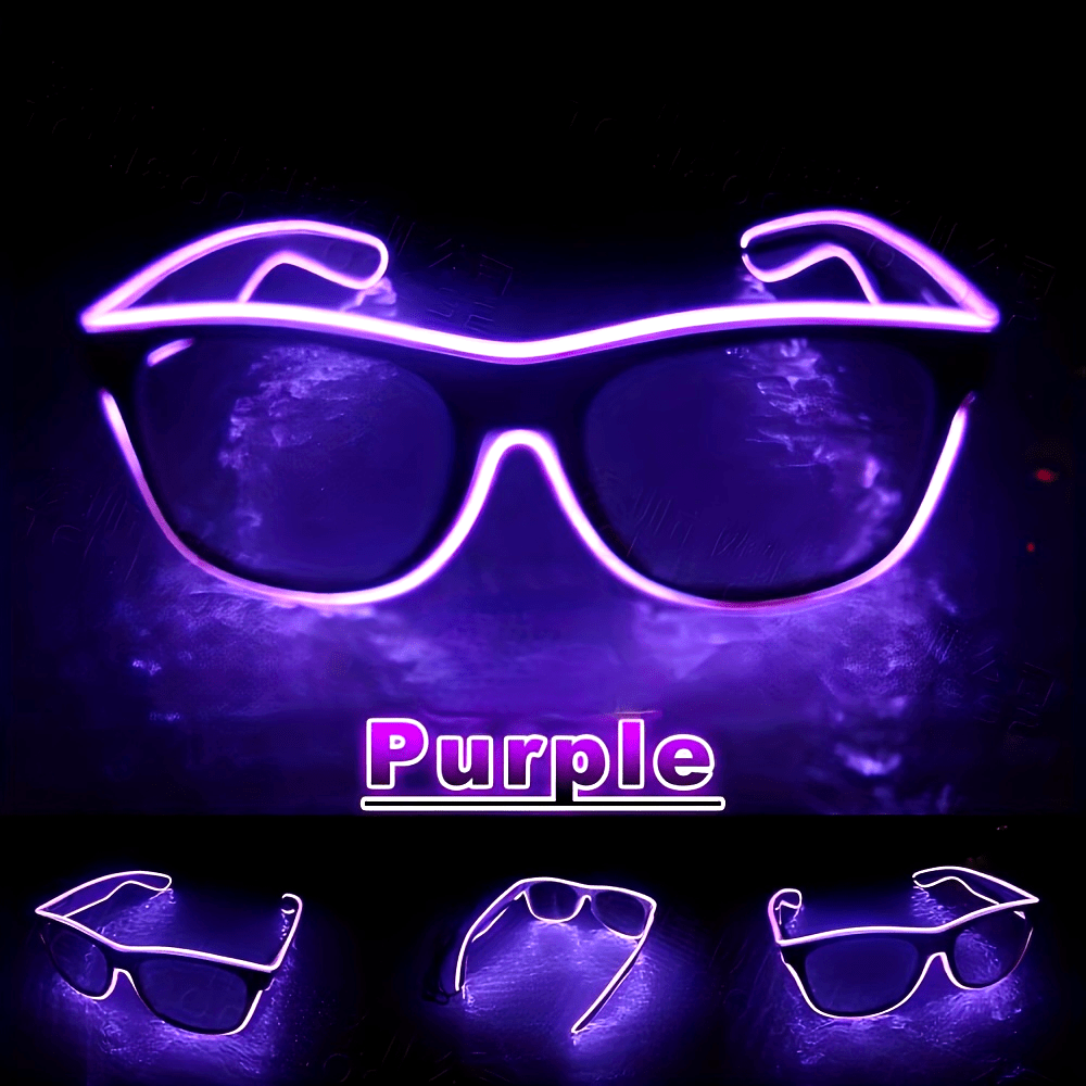 led neon light up glasses multicolor options (green, purple, pink, cyan, red) perfect for raves, concerts, birthday parties durable plastic construction, comfortable fit, battery powered ideal nightclub and holiday accessory, without battery led neon light up glasses multicolor options (green, purple, pink, cyan, red) perfect for raves, concerts, birthday parties durable plastic construction, comfortable fit, battery powered ideal nightclub and holiday accessory, without battery