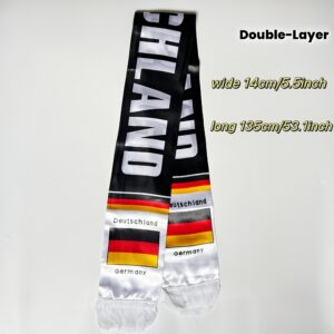 flag" 1pc german flag scarf banner 14x135cm, suitable for festival party decoration banner, double layer double sided printed flag