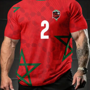 men's stylish casual short sleeve shirt, moroccan style short sleeve t shirt for male fans, a trendy and relaxed top, perfect for outdoor casual wear