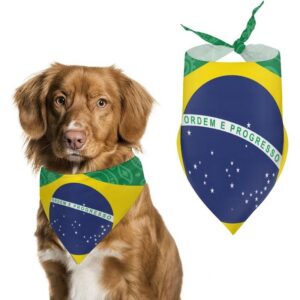 1pc 62.99×27.94 cm brazil brazilian flag paisley cute dog bandanas scarf triangle scarves handkerchief cat costume