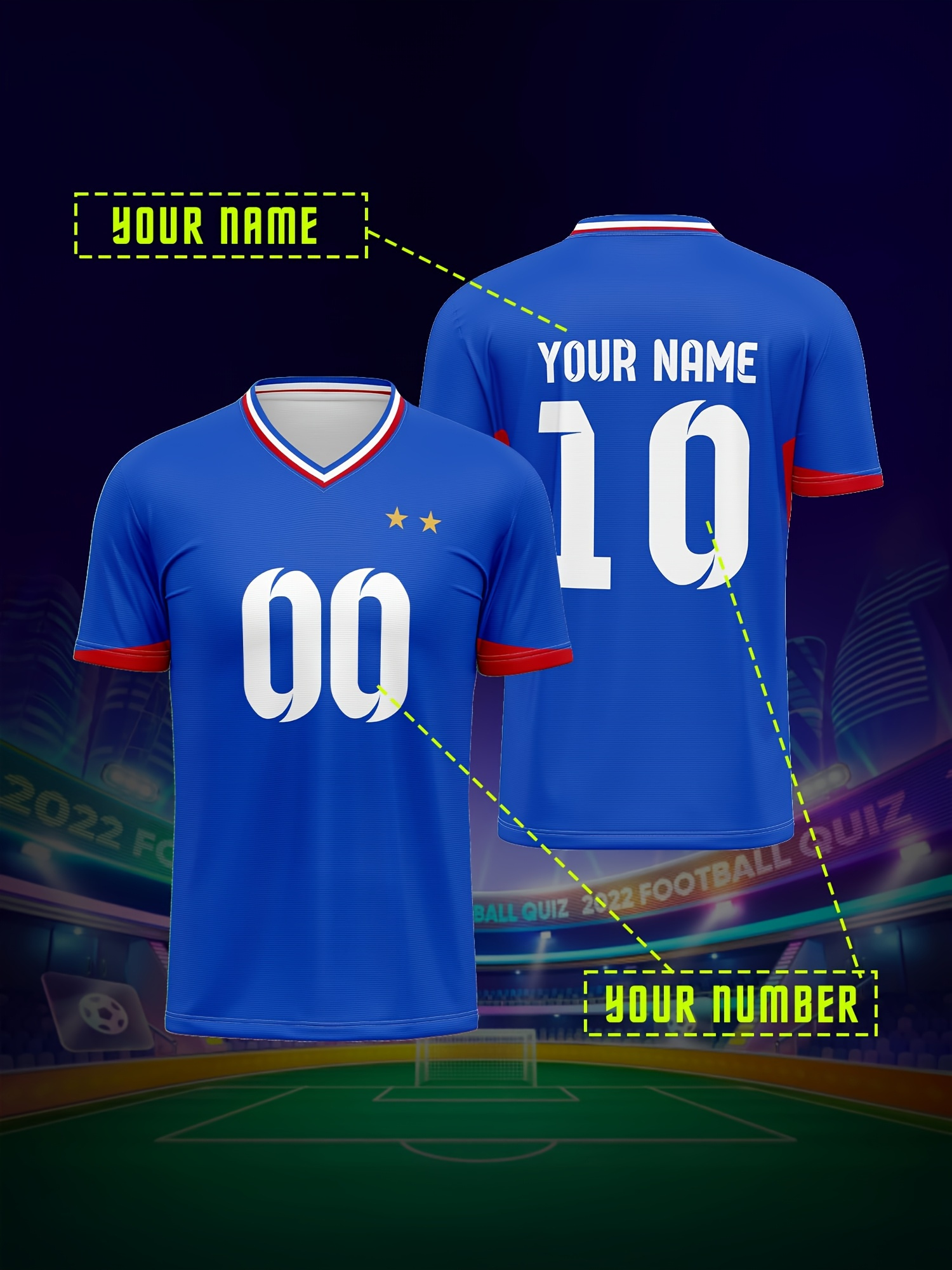 french football jersey v neck suitable for parties & summer events name & number personalization, machine washable uniforms for training, tournaments, casual wear comfortable regular fit french football jersey v neck suitable for parties & summer events name & number personalization, machine washable uniforms for training, tournaments, casual wear comfortable regular fit