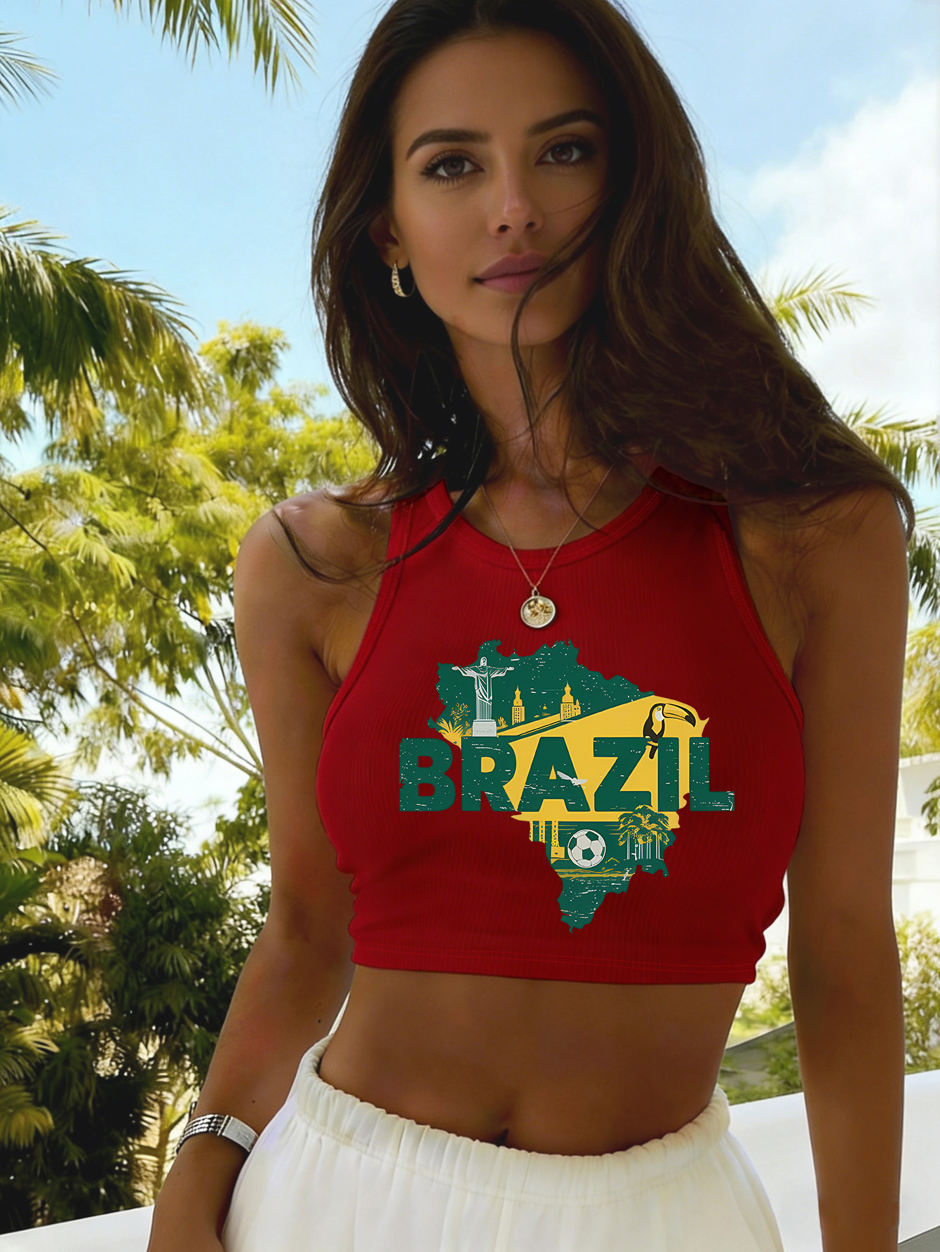 2026 football fashion trend alphanumeric print tank top, european and american style, unique statement, sleeveless short shirt, themed print, women's fashion, short design, summer style, trendy piece 2026 football fashion trend alphanumeric print tank top, european and american style, unique statement, sleeveless short shirt, themed print, women's fashion, short design, summer style, trendy piece