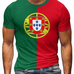 portugal print men's all over print short sleeve t shirt, soft polyester fiber comfortable fabric, unisex printed short sleeve, men's regular fit short sleeve tee