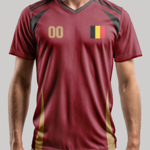 belgium 2026 new custom jersey with personalized name, team name, and number. v neck breathable quick dry short sleeve sports top suitable for spring, summer, and autumn. regular fit that is skin friendly and flattering for all body types