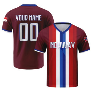 men's norway football team jersey, personalized with name and number, brown football shirt with national flag design, stylish and comfortable sports football t shirt, breathable short sleeved football t shirt, an ideal gift for fans, husbands,