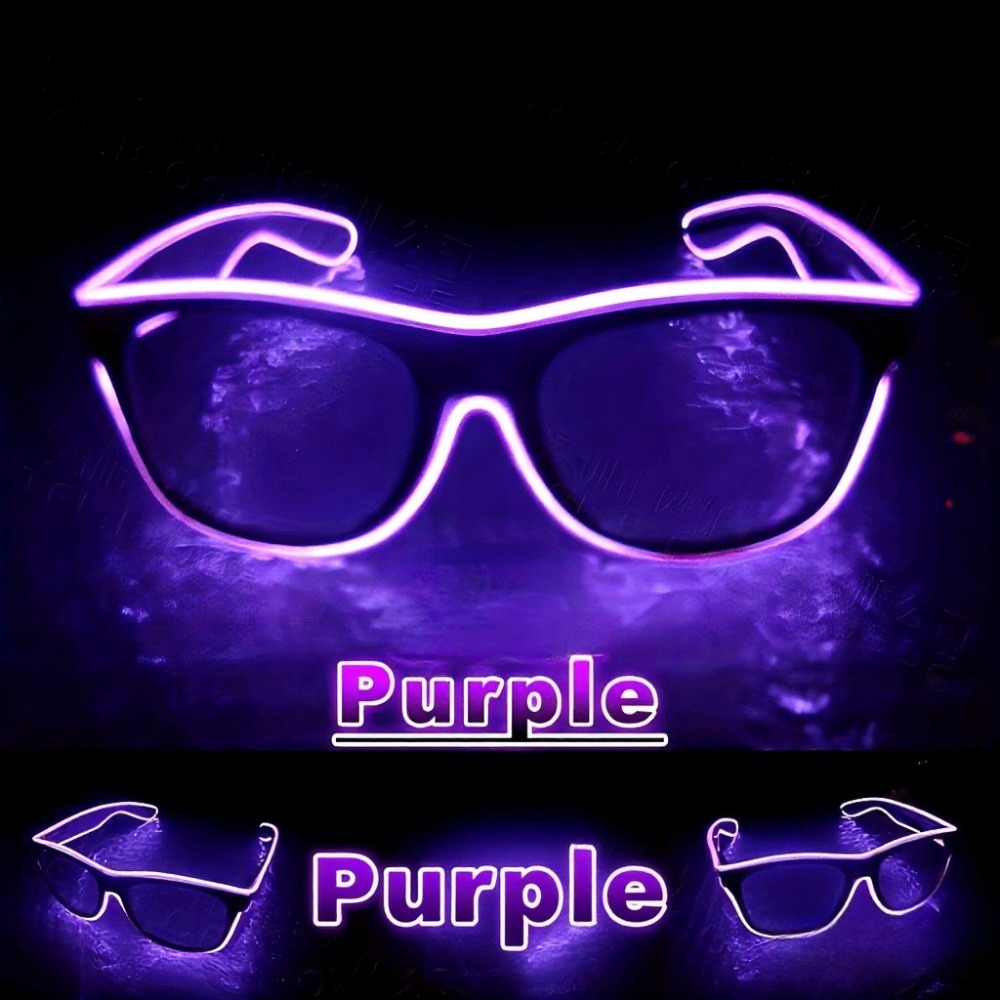 led neon light up glasses multicolor options (green, purple, pink, cyan, red) perfect for raves, concerts, birthday parties durable plastic construction, comfortable fit, battery powered ideal nightclub and holiday accessory, without battery led neon light up glasses multicolor options (green, purple, pink, cyan, red) perfect for raves, concerts, birthday parties durable plastic construction, comfortable fit, battery powered ideal nightclub and holiday accessory, without battery