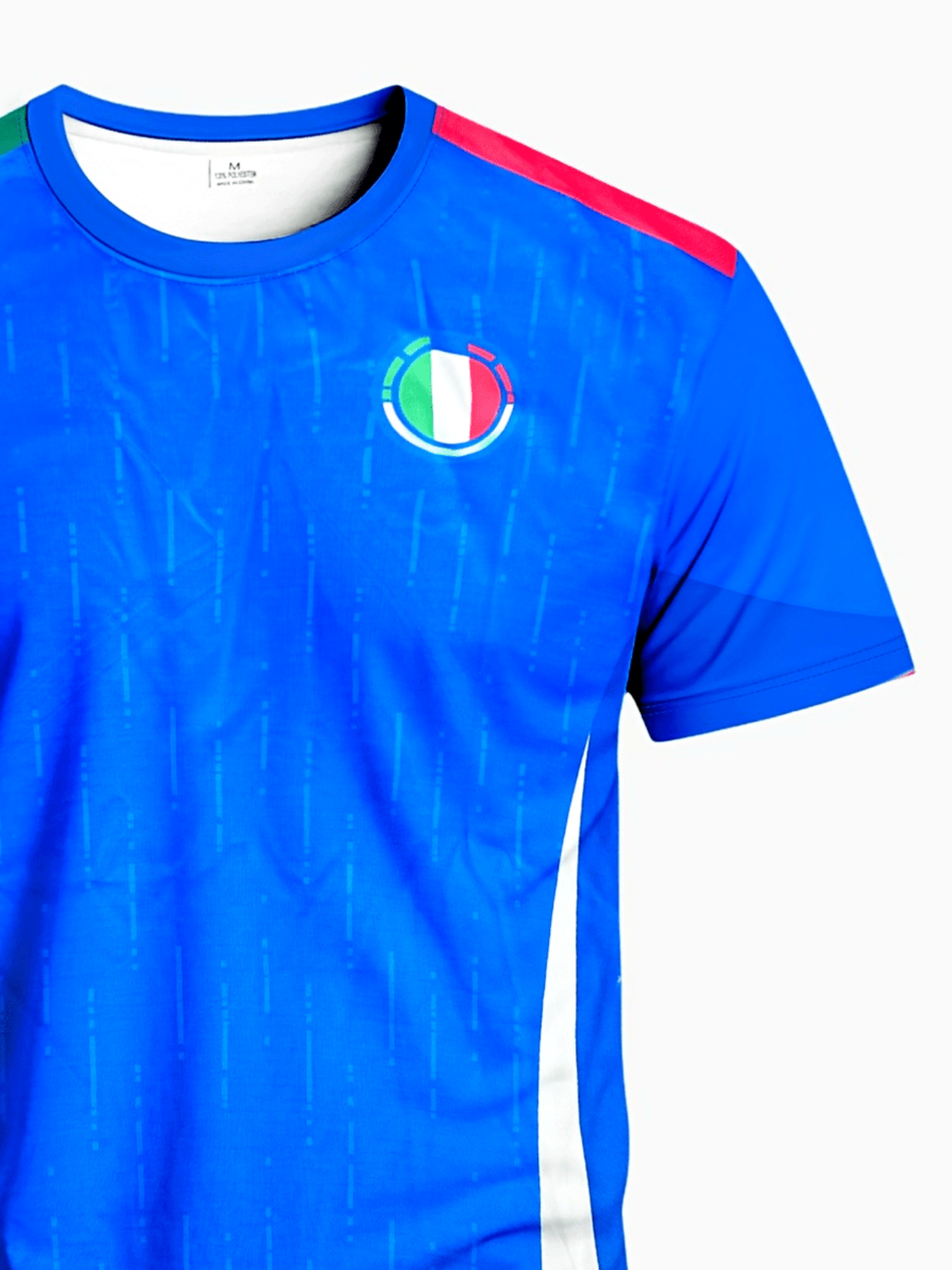 italian men's and youth's fitted soccer shirts breathable and moisture wicking with a geometric pattern design, royal blue and white, suitable for soccer training, casual outings, and sports italian men's and youth's fitted soccer shirts breathable and moisture wicking with a geometric pattern design, royal blue and white, suitable for soccer training, casual outings, and sports