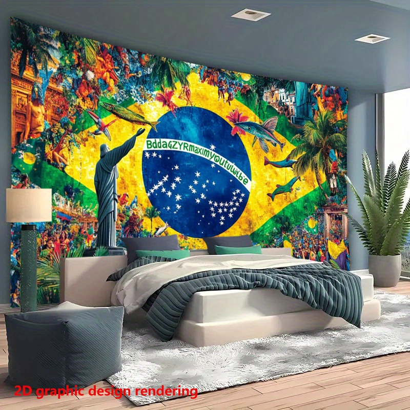 1pc brazilian themed 2d banner backdrop – vibrant and tropical scenery design, fabric for parties, photography, live streaming, thanksgiving decor (multiple sizes, no power needed), high quality printing, lightweight material 1pc brazilian themed 2d banner backdrop – vibrant and tropical scenery design, fabric for parties, photography, live streaming, thanksgiving decor (multiple sizes, no power needed), high quality printing, lightweight material