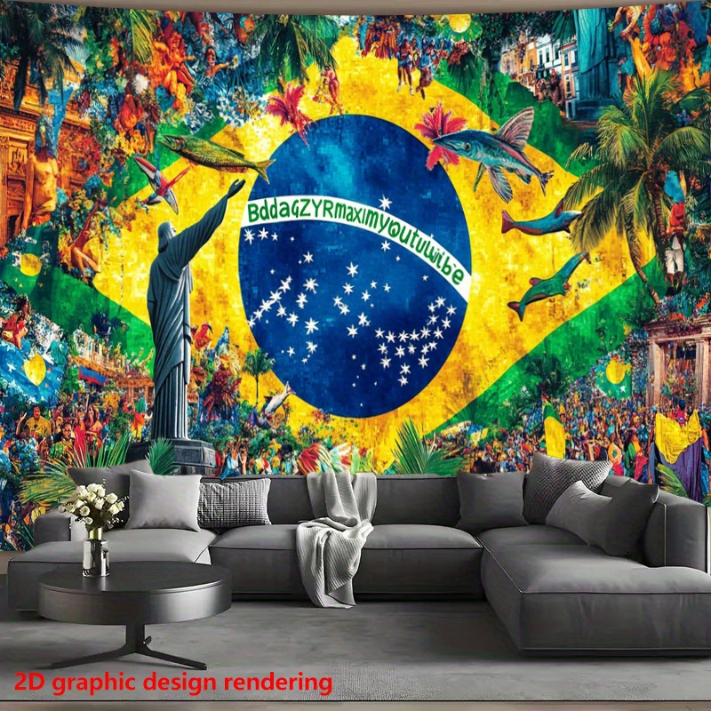 1pc brazilian themed 2d banner backdrop – vibrant and tropical scenery design, fabric for parties, photography, live streaming, thanksgiving decor (multiple sizes, no power needed), high quality printing, lightweight material 1pc brazilian themed 2d banner backdrop – vibrant and tropical scenery design, fabric for parties, photography, live streaming, thanksgiving decor (multiple sizes, no power needed), high quality printing, lightweight material