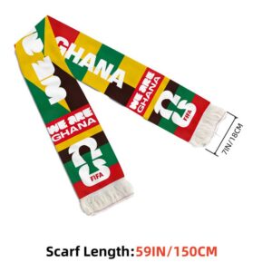 1pc fifa we are ghana 2026 world cup scarf ghana national team fan gear, official fifa football cheering decoration suitable for home matches, tournaments & soccer gifts for supporters