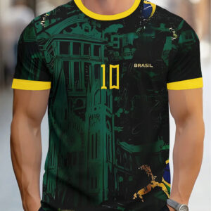 the 10th brazilian men's digital print t shirt[printed design not textured]