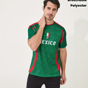 [print design no texture] mexican soccer jersey authentic national team jersey, all over breathable training suit, loose fit jersey, suitable for fans and players, machine washable, for home and away games