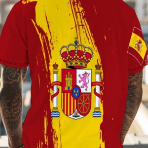spanish men's all over print t shirt, featuring digital pattern printing design, round neck short sleeve t shirt [printed design not textured]