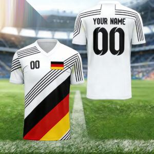 germany 2026 jersey new style personalized custom name team logo number v neck breathable moisture wicking short sleeve top unisex regular comfortable fit suitable for team club training, outdoor activities