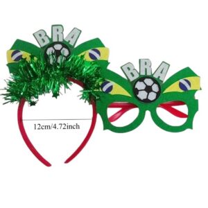 2pcs headbands, football cheerleading headband, headband accessories, brazilian flag headband, rugby celebration dress up set
