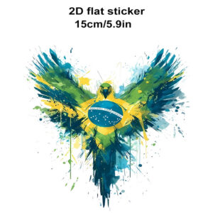 car decals are simple graphic stickers. eagle stickers featuring the brazilian flag are perfect for sticking on the back of vehicles, motorcycle bodies, trucks, walls, glass, metal, and ceramic surfaces