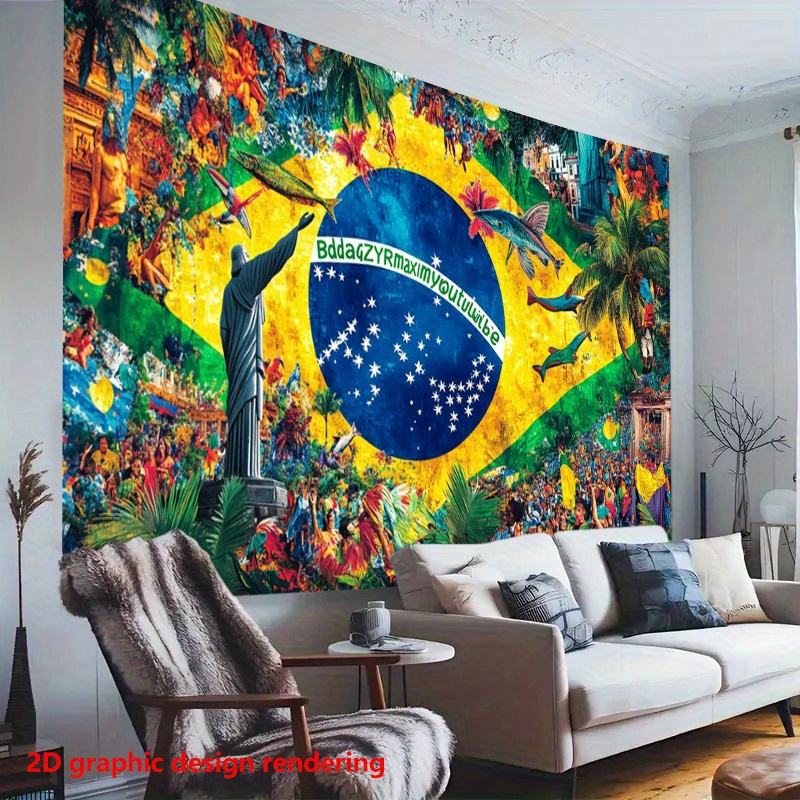 1pc brazilian themed 2d banner backdrop – vibrant and tropical scenery design, fabric for parties, photography, live streaming, thanksgiving decor (multiple sizes, no power needed), high quality printing, lightweight material 1pc brazilian themed 2d banner backdrop – vibrant and tropical scenery design, fabric for parties, photography, live streaming, thanksgiving decor (multiple sizes, no power needed), high quality printing, lightweight material