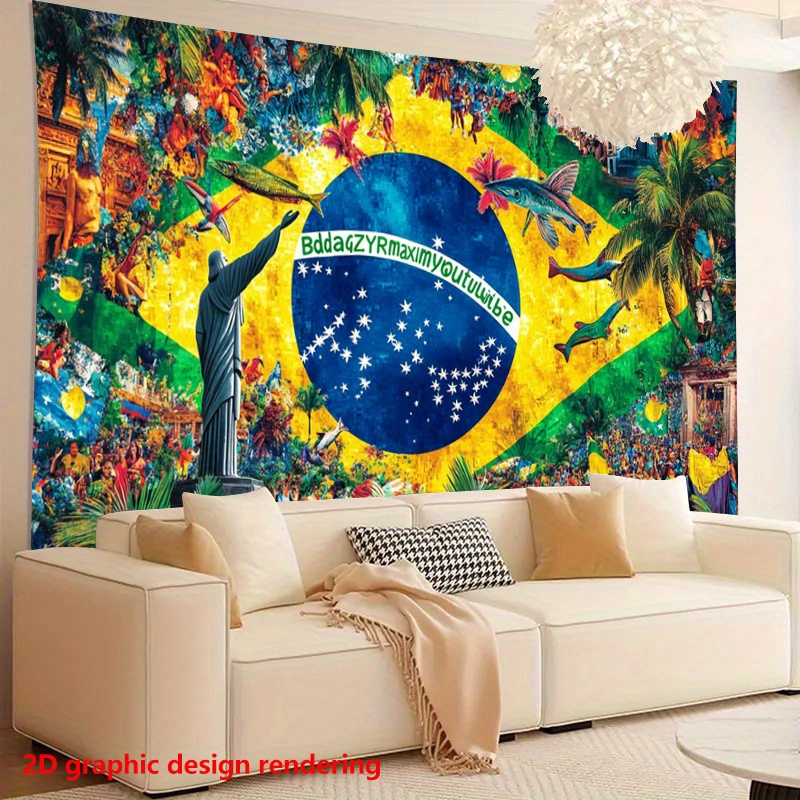 1pc brazilian themed 2d banner backdrop – vibrant and tropical scenery design, fabric for parties, photography, live streaming, thanksgiving decor (multiple sizes, no power needed), high quality printing, lightweight material 1pc brazilian themed 2d banner backdrop – vibrant and tropical scenery design, fabric for parties, photography, live streaming, thanksgiving decor (multiple sizes, no power needed), high quality printing, lightweight material