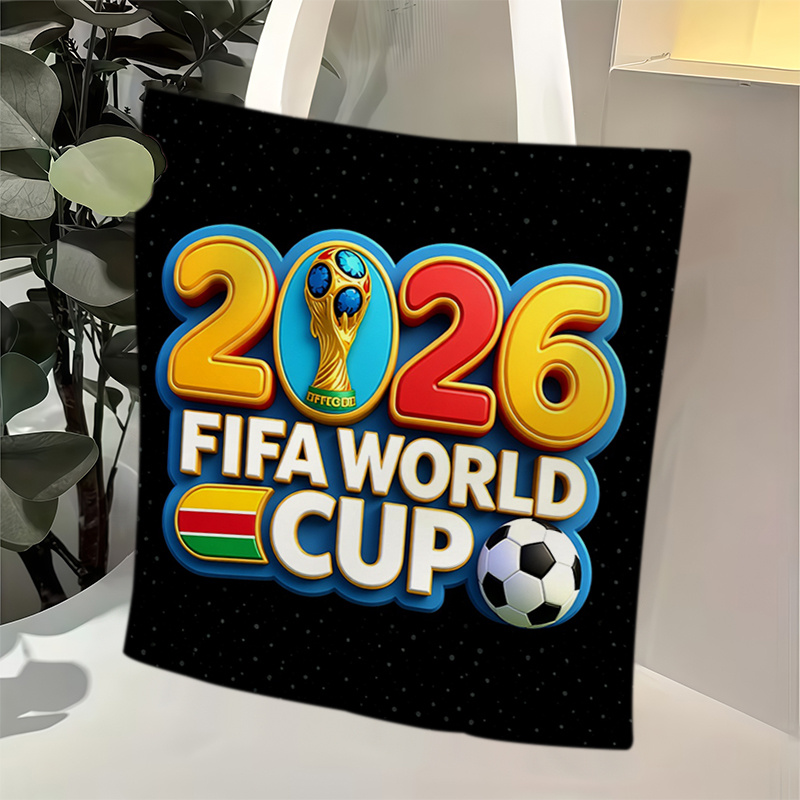 2026 world cup fan viewing large capacity handbag, br 4.14, features world cup trophy soccer flag pattern and world cup three mascots soccer patterns, fan commemorative portable shoulder bag, sturdy handle structure 2026 world cup fan viewing large capacity handbag, br 4.14, features world cup trophy soccer flag pattern and world cup three mascots soccer patterns, fan commemorative portable shoulder bag, sturdy handle structure
