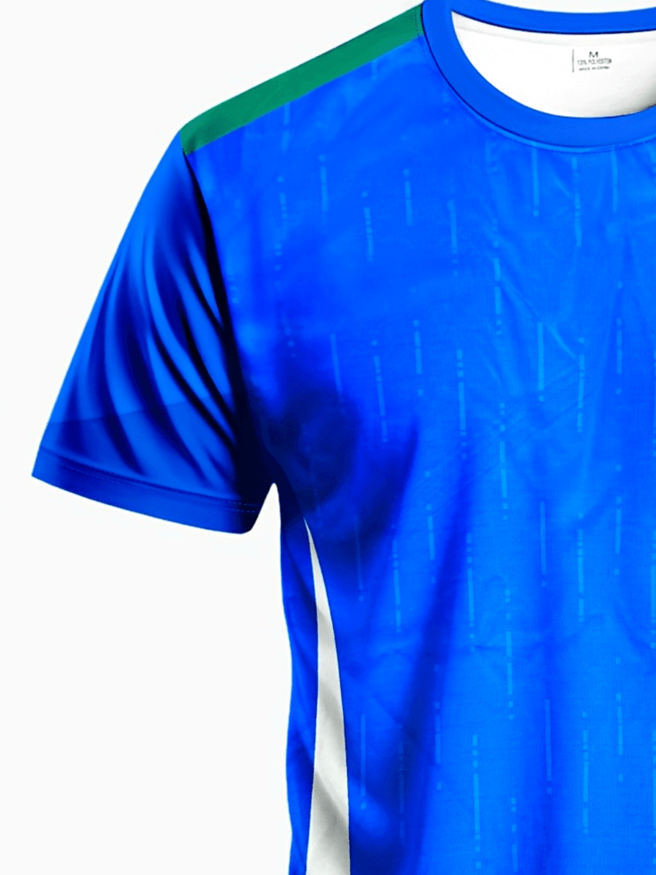italian men's and youth's fitted soccer shirts breathable and moisture wicking with a geometric pattern design, royal blue and white, suitable for soccer training, casual outings, and sports italian men's and youth's fitted soccer shirts breathable and moisture wicking with a geometric pattern design, royal blue and white, suitable for soccer training, casual outings, and sports