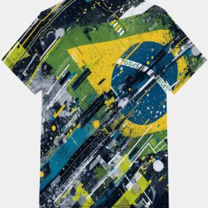 brazil men's t shirt graphic print design round crew neck short sleeve tee