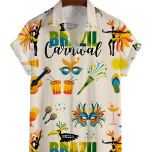men's sports button up shirt with 3d digital print, perfect for beach vacations, featuring a regular fit suitable for both men and women