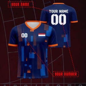 men's custom name & number football jersey v neck dutch style soccer shirt with numbered top, machine washable suitable for training, running, outdoor, casual wear fit for uniforms