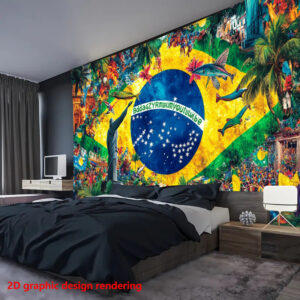 1pc brazilian themed 2d banner backdrop – vibrant and tropical scenery design, fabric for parties, photography, live streaming, thanksgiving decor (multiple sizes, no power needed), high quality printing, lightweight material
