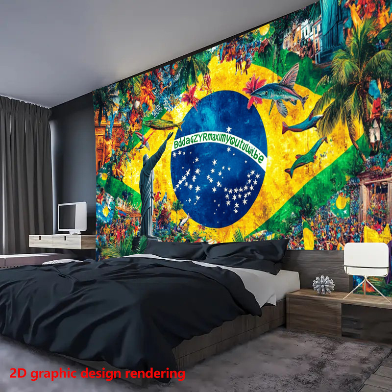 1pc brazilian themed 2d banner backdrop – vibrant and tropical scenery design, fabric for parties, photography, live streaming, thanksgiving decor (multiple sizes, no power needed), high quality printing, lightweight material 1pc brazilian themed 2d banner backdrop – vibrant and tropical scenery design, fabric for parties, photography, live streaming, thanksgiving decor (multiple sizes, no power needed), high quality printing, lightweight material