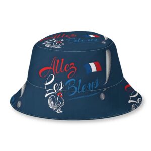 france soccer bucket hat allez les bleus printed french football, unisex outdoor suitable for travel, vacations & gifts for fans, national apparel