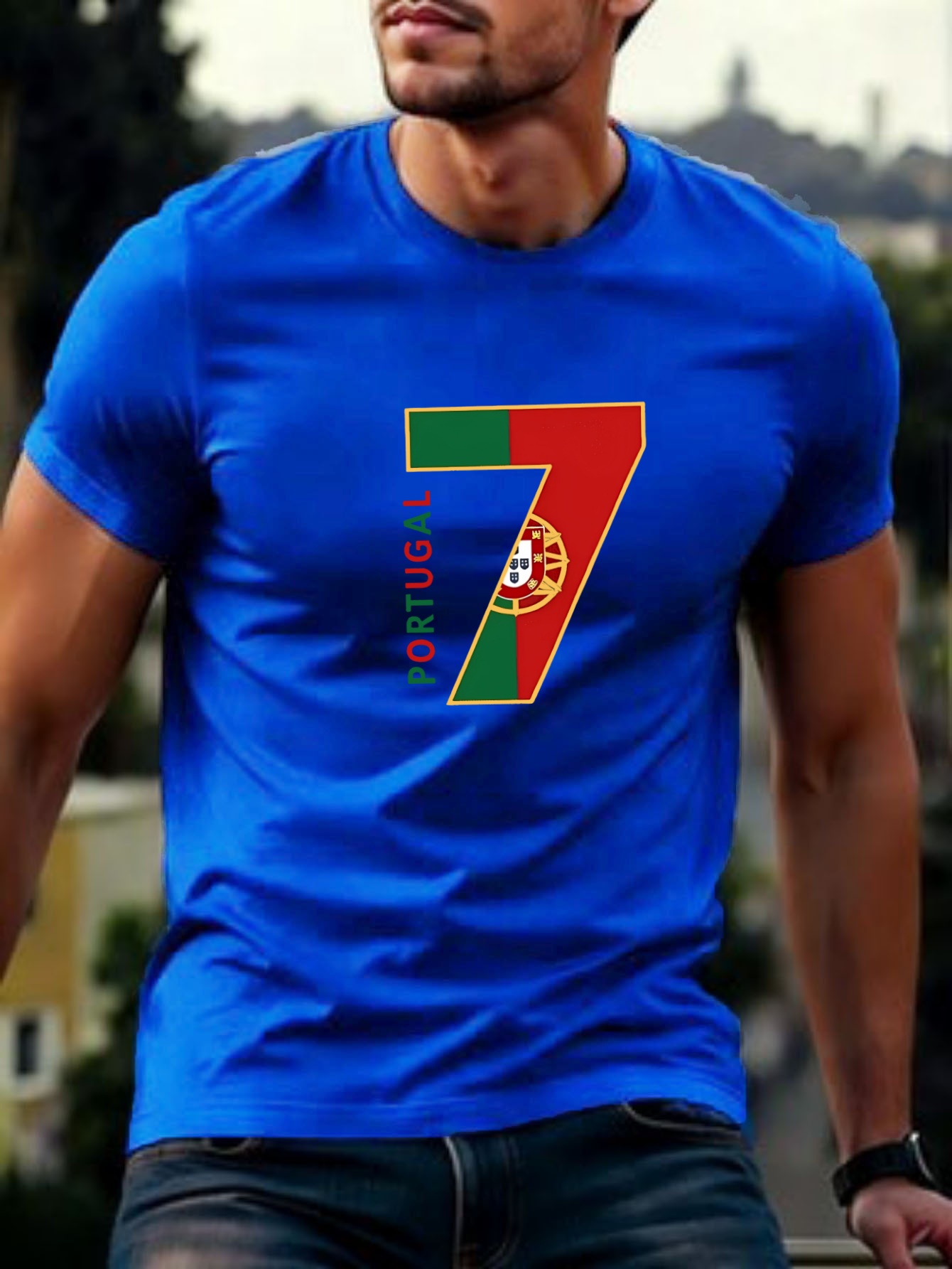 men's portugal no. 7 jersey t shirt portuguese flag & national emblem print, soccer fan apparel suitable for training, stadium outings, casual wear machine washable round neck tee for, gifts for portuguese supporters men's portugal no. 7 jersey t shirt portuguese flag & national emblem print, soccer fan apparel suitable for training, stadium outings, casual wear machine washable round neck tee for, gifts for portuguese supporters