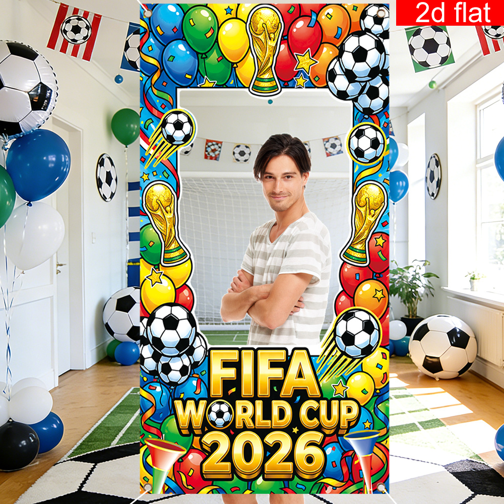 2d flat, 2d flat banner, 1pc, 2026 usa canada mexico fifa world cup photo prop frame,, soccer ball pattern design, vibrant colors, suitable for world cup celebration activities, game photo background, outdoor photo booth prop., 2d flat 2d flat, 2d flat banner, 1pc, 2026 usa canada mexico fifa world cup photo prop frame,, soccer ball pattern design, vibrant colors, suitable for world cup celebration activities, game photo background, outdoor photo booth prop., 2d flat