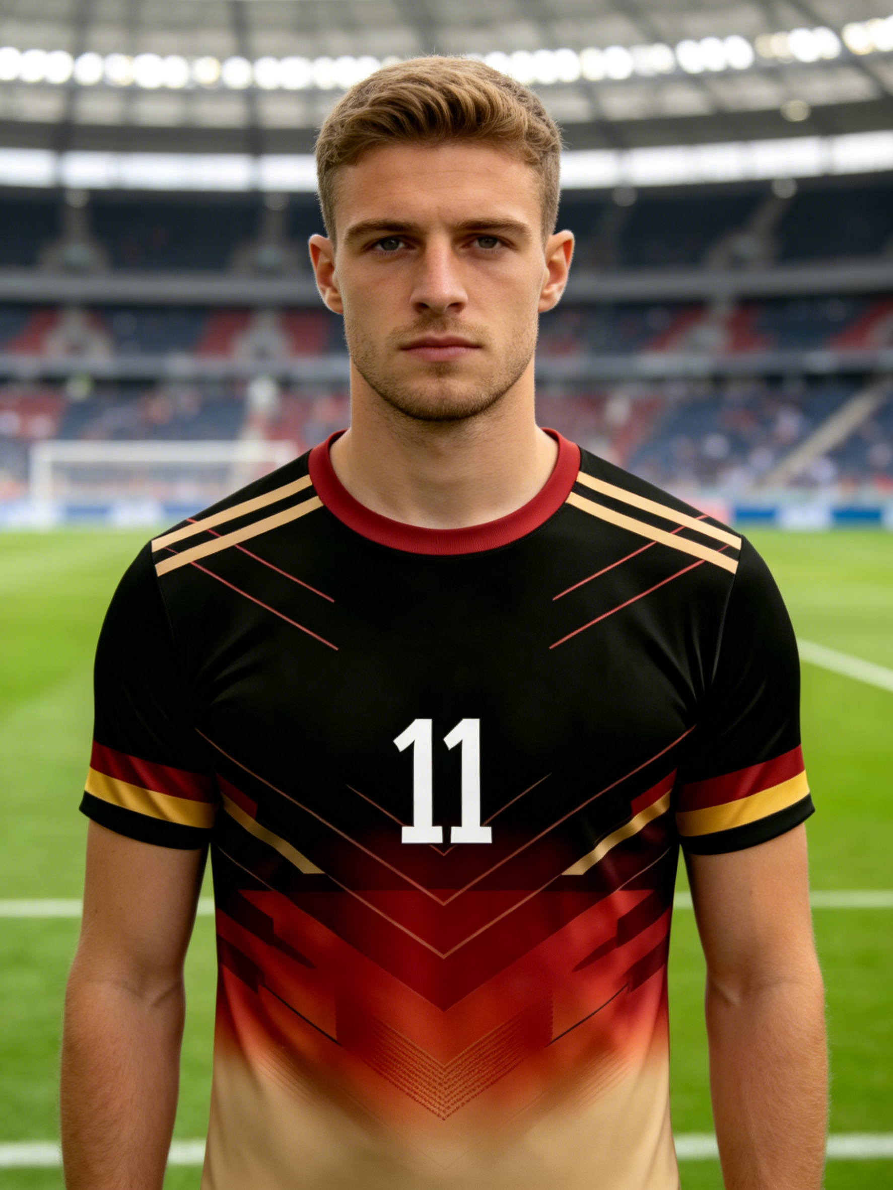 summer men's german gradient soccer 11 print short sleeve t shirt, breathable, comfortable and slightly stretchy, regular fit, ideal for streetwear, sporty trendy style and daily casual occasions summer men's german gradient soccer 11 print short sleeve t shirt, breathable, comfortable and slightly stretchy, regular fit, ideal for streetwear, sporty trendy style and daily casual occasions
