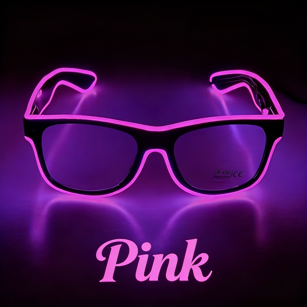 led neon light up glasses multicolor options (green, purple, pink, cyan, red) perfect for raves, concerts, birthday parties durable plastic construction, comfortable fit, battery powered ideal nightclub and holiday accessory, without battery led neon light up glasses multicolor options (green, purple, pink, cyan, red) perfect for raves, concerts, birthday parties durable plastic construction, comfortable fit, battery powered ideal nightclub and holiday accessory, without battery