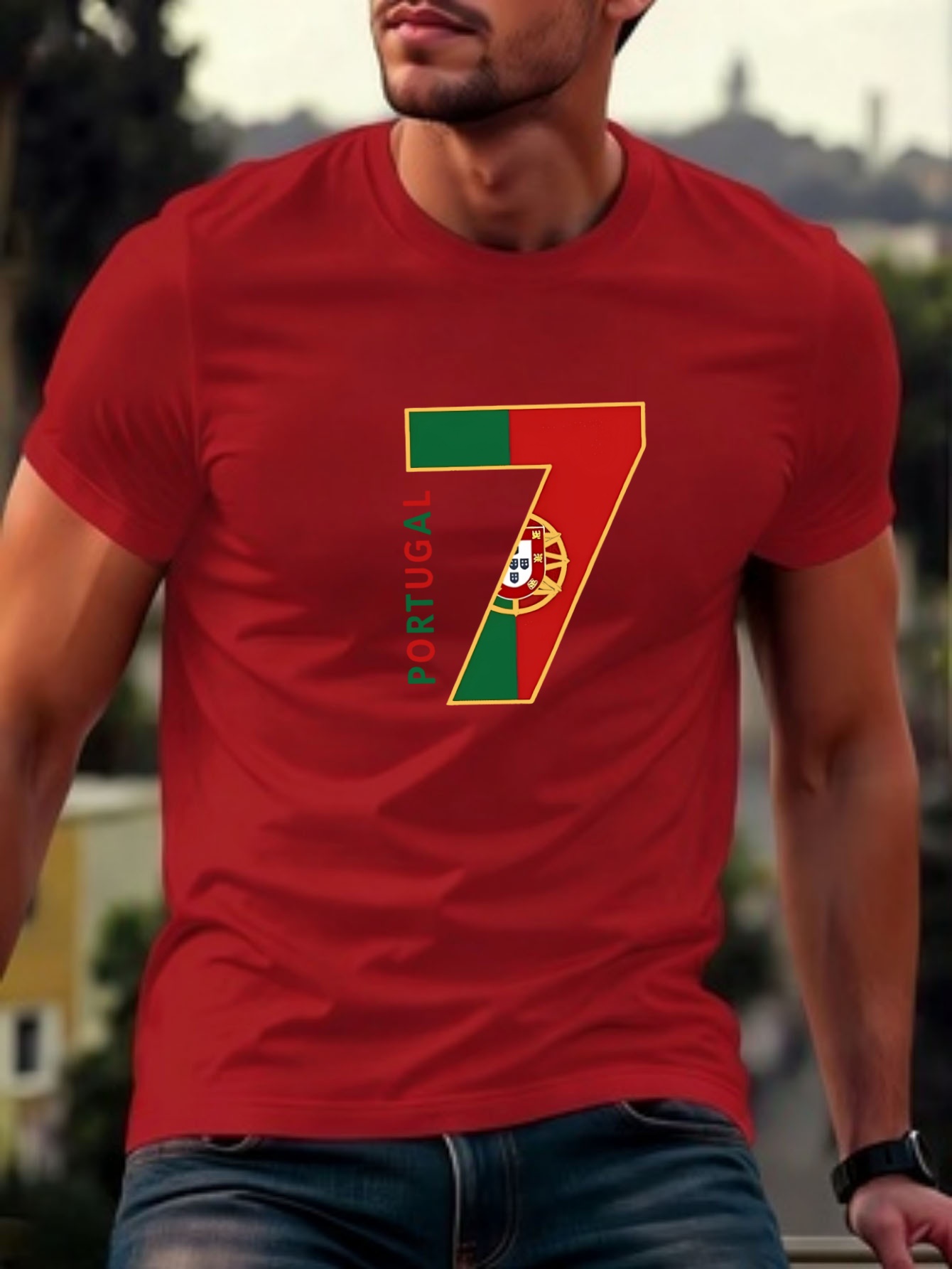 men's portugal no. 7 jersey t shirt portuguese flag & national emblem print, soccer fan apparel suitable for training, stadium outings, casual wear machine washable round neck tee for, gifts for portuguese supporters men's portugal no. 7 jersey t shirt portuguese flag & national emblem print, soccer fan apparel suitable for training, stadium outings, casual wear machine washable round neck tee for, gifts for portuguese supporters