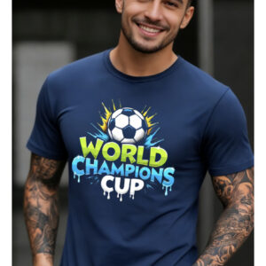men's world champion cup football t shirt breathable short sleeve soccer jersey with iconic print, loose fit training top suitable for casual wear, sports apparel for fans, machine washable round neck tee