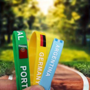4pcs colorful printed football team cheerleading silicone wristbands with options for different colors, suitable for adults for holidays, daily wear, and as gifts
