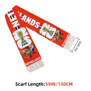 1pc fifa football scarf for the netherlands 2026 world cup, a fan exclusive cheering accessory, an essential soccer scarf for supporting the for home team on game days qmwj0228