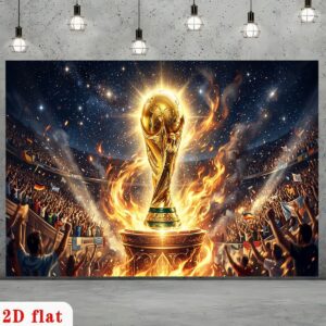 2d flat, 1pc fifa 2026 world cup themed banner suitable for generically themed parties, super large backdrop suitable for home decor, courtyard & indoor/outdoor events, durable with official fifa for world cup decorations, 2d flat