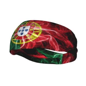 portugal flag sports headband suitable for indoor fitness & outdoor activities, moisture wicking hair with portugal flag colors, sweat absorbing for gym,, accessories for &
